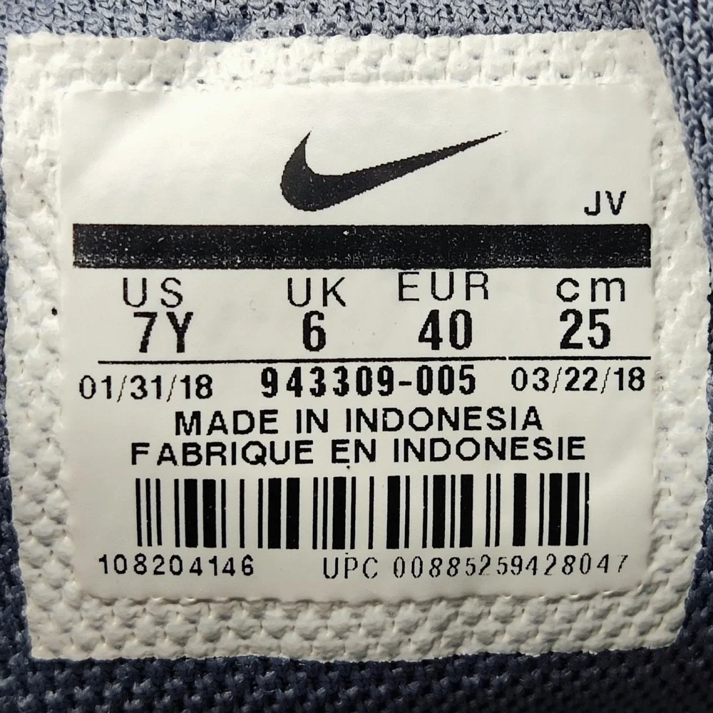 Nike Revolution 4 Shoes Kids Size 7Y Grey Black Running Sneakers 943309-005